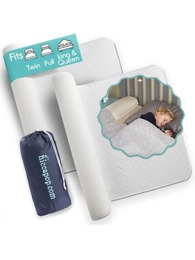 Hiccapop [2-Pack Inflatable Bed Rail for Toddlers Portable , Blow-up Bed Bumpers